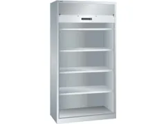 roldeurkast 1950x1000x580mm 4xStalen bodem cil.-slot sokkel RAL7035