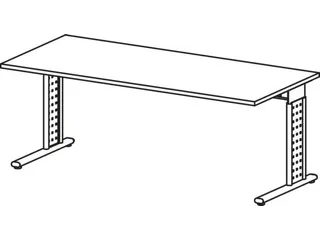 Bureau C-Poot Hxbxd 680-820X1800X800Mm Beuken - 8