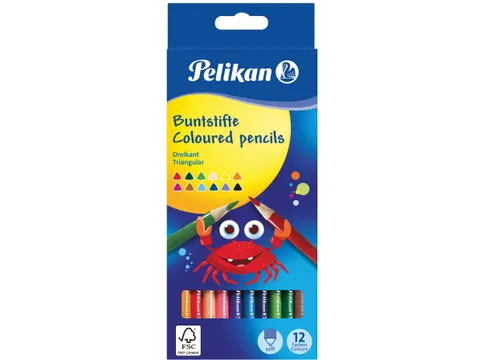 Kleurpotlood Driehoekig, Etui à 12 Stuks Assorti
