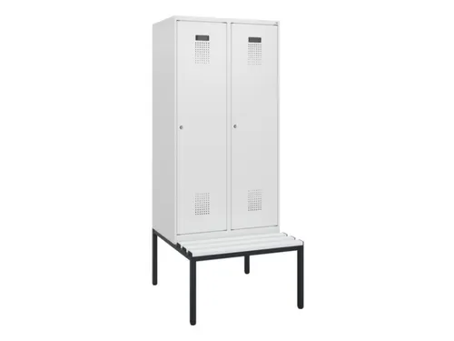locker met bank,HxBxD 1950x800x815mm,2vak,vak B 400mm,cilinderslot