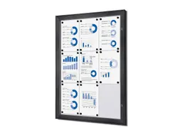 Vergrendelbaar vitrine mededelingenbord Indoor/Outdoor 9xA4 Antraciet