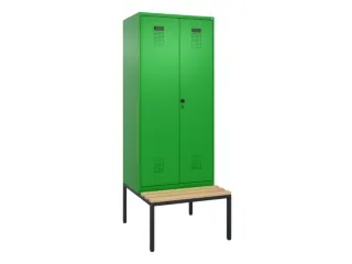 locker met bank,voor scheiding van kleding,HxBxD 2120x800x815mm,2vak - 2