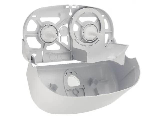 Distributeur 2 rouleaux papier toilette (sans mandrin) Plastique blanc