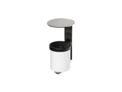 Wandasbak 0.6 liter HxØ 210x90mm Ral9016 Wit Staal Overkapping Rvs