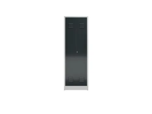 Lockerkast 1800x590x500mm 2 vakken, klinksluiting, RAL7016