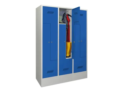 Z-garderobekast,HxBxD 1850x1200x500mm,RAL7035,front RAL5010