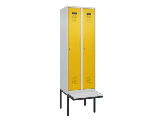 locker met bank,voor scheiding van kleding,HxBxD 2120x600x815mm,2vak - 2