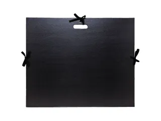 Tekenmap kraft zwarte lak met linten en handvat 59x72cm - 1