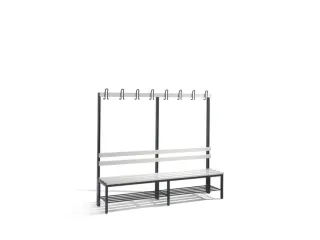 Omkleedbank 2000mm Pvc-Zitlatten Enkel Hakenlijst Schoenenrek Ral7021 - 1