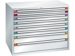 ladekast,HxBxD 1000x1205x695mm,8lade(n),RAL7035,front RAL7035 - 2