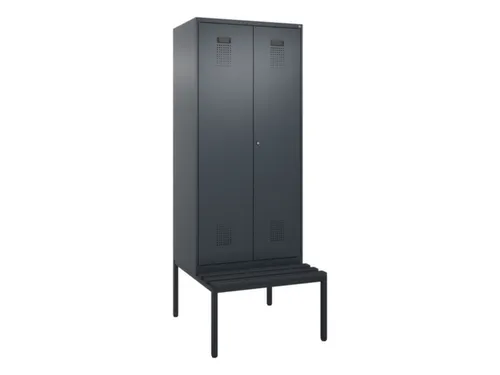 PBM-locker met bank,HxBxD 2120x800x815mm,2vak,vak B 400mm