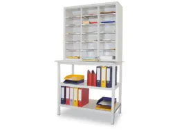 Postsorteerkast Zonder Deuren 1950x1000x400mm 3x6 Vakken Lichtgrijs