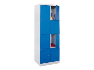 lockerkast,HxBxD 1800x600x500mm,2x4vakken,RAL7035,front RAL5010 - 2