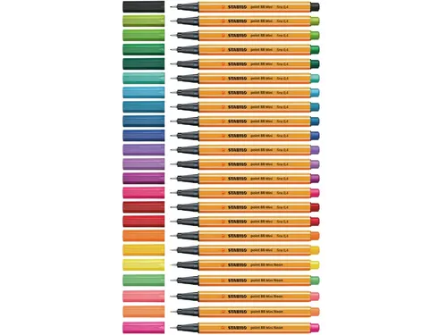 Fineliner STABILO point 88 Animal Vibes mini fijn assorti 8 stuks