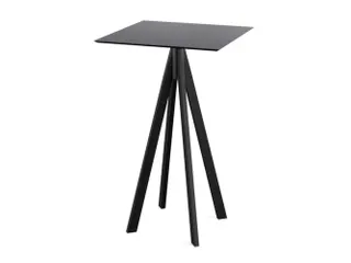 statafel,HxBxD 1090x700x700mm,rechthoekig,4voeten zwart,blad HPL zwart - 1