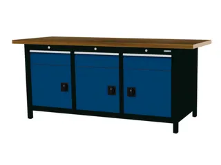 werkbank,HxBxD 860x2000x750mm,onderstel RAL9005,fronten RAL5010 - 3