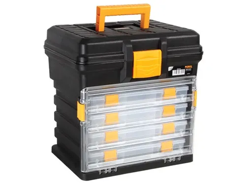 Multifunction Opbergkoffer PP met sorteerdozen 34x27x34cm Zwart/Geel
