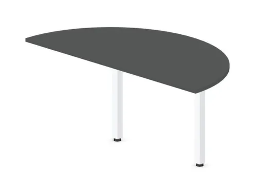 aanbouwtafel,i.h.v.,HxBxD 720-840x1600x800mm,halfrond,MS-donkergrijs