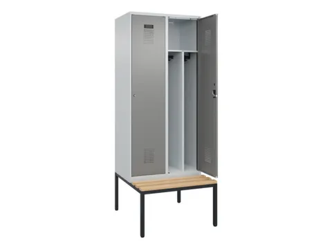locker met bank,voor scheiding van kleding,HxBxD 2120x800x815mm,2vak