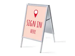 Stoepbord A1 complete set met print "Sign in here" Rood