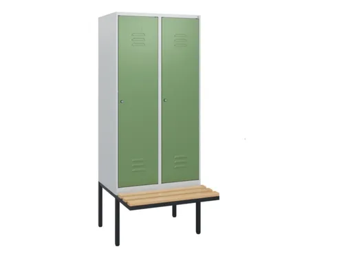 locker met bank,HxBxD 1950x800x815mm,2vak,vak B 400mm,cil.-slot