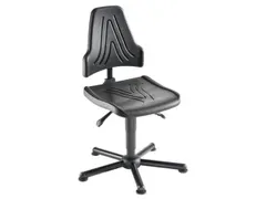 Werkplaatsstoel 490-630mmx470mmx480mm Pu Zwart Vloerglijders