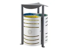 Drievoudige Afvalscheidingsbak 3x75 Liter Grijs