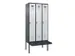 locker met bank,voor scheiding van kleding,HxBxD 2120x900x815mm,3vak