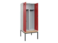 PBM-locker met bank,HxBxD 2120x800x815mm,2vak,vak B 400mm