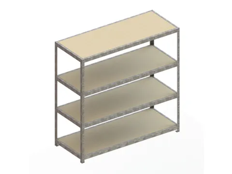 Breedvakstelling 1970x2000x800mm Vaklast 500kg 4 Houten Legborden