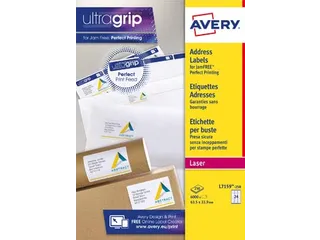Etiket Avery L7159-250 63.5x33.9mm Adres Wit 6000 Stuks - 6