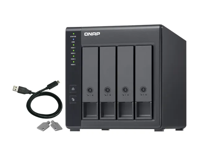 4x 3.5 inch SATA, 1x USB 3.2 Gen 1 Type-C, 65 W, 100-240V, 168.5 x 160