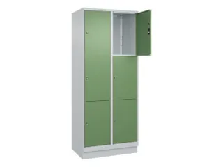 lockerkast,HxBxD 1950x800x500mm,2x3vakken,vak B 400mm,cil.-slot,sokkel - 1