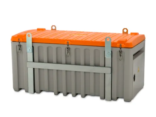 Opbergbox 750l 800x 1700x 860mm Kraanbaar Met Zijdeur Grijs/Oranje