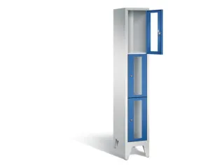 lockerkast 1850x320x500mm 1x3 vakken Cilinderslot Poten, RAL5010 - 1