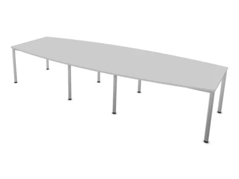 vergadertafel,HxBxD 740x3600x1400mm,vatvormig,MP-lichtgrijs