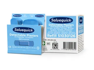 Salvequick Blauw Detectable Pleisters Vingertop/Normaal - 9