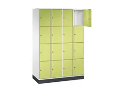 lockerkast,HxBxD 1950x1220x500mm,4x4vakken,cil.-slot,sokkel