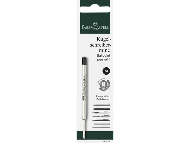 Vulling Faber-Castell Hexo balpen, M, Zwart op blisterkaart