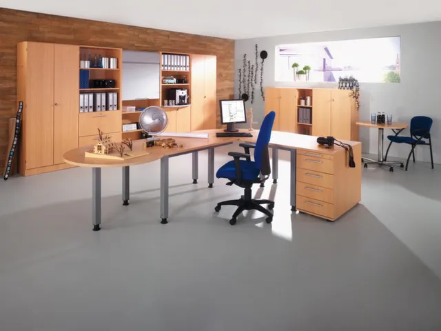 bureau à hauteur réglable,HxlxP 680-760x1600x800mm,panneau hêtre