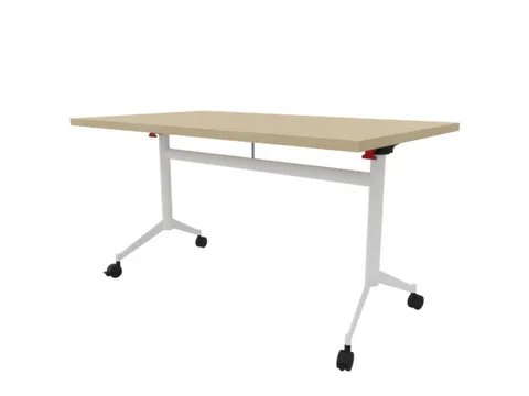 klaptafel,HxBxD 750x1400x800mm,hoekig,T-voet wit,ovale buis,blad eiken