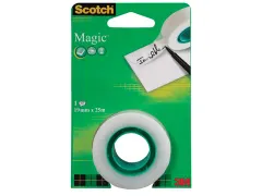 plakband Magic Tape ft 19mmx25m, blister met 1 rolletje