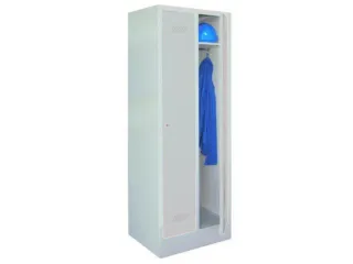 locker,RAL 7035,HxBxD 1850x600x500mm,2vak,vak B 300mm,cil.-slot,sokkel - 1