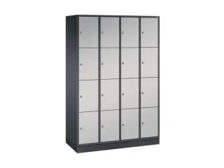 lockerkast,HxBxD 1950x1220x500mm,4x4vakken,cil.-slot,sokkel - 2