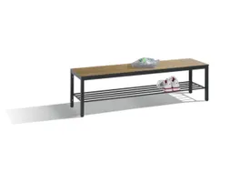 omkleedbank,HxLxD 438x1500x353mm,HPL eiken-sereno,frame staal RAL7021