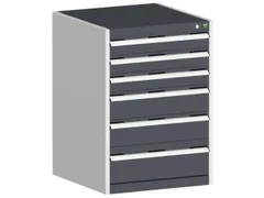 ladekast HxBxD 900x650x525mm 6laden romp RAL7035 front RAL7016