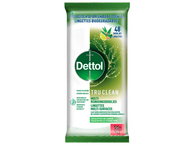 Dettol Reinigingsdoekjes TruClean Eucalyptus & Lime pak van 48 doekjes