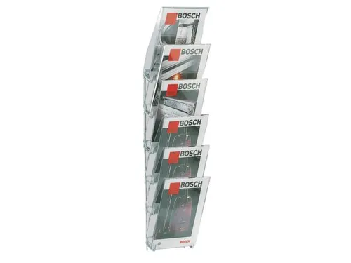 Prospectushouder Acryl 1130x230x190mm 6 Din A4 Bakken Frame Lichtgrijs