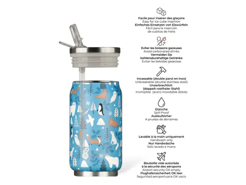 Thermosbeker Les Artistes Paris blik 280ml Polar met rietje