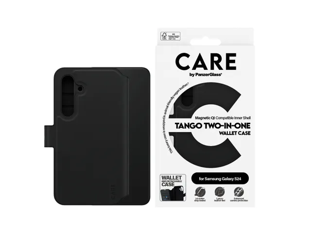 PanzerGlass CARE by Tango 2-in-1 Wallet Case w. Qi Compatible Sa